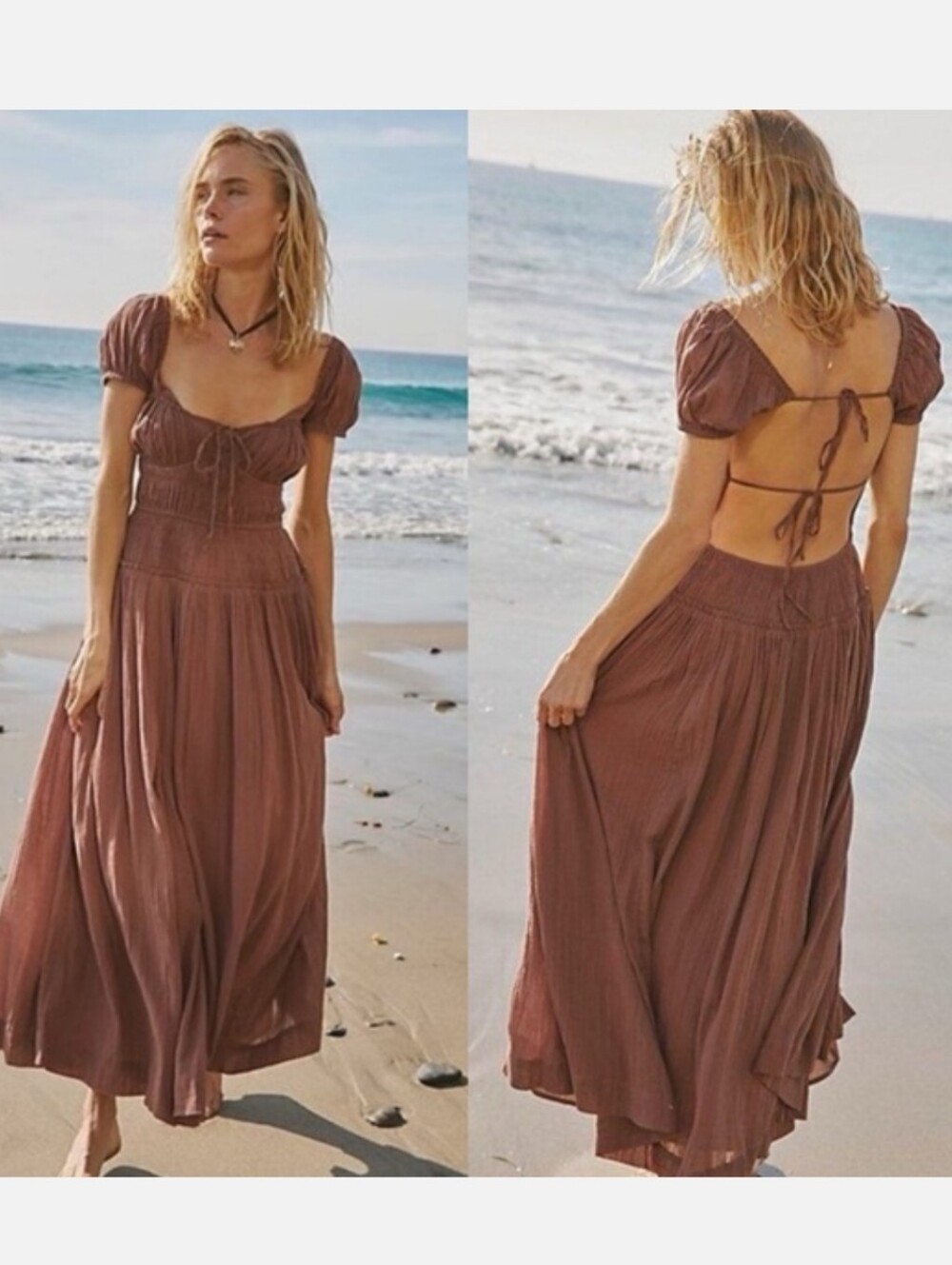 Free People Feeling Bonita Midi Dress M NWT Resort Vaction Festival Beach Boho